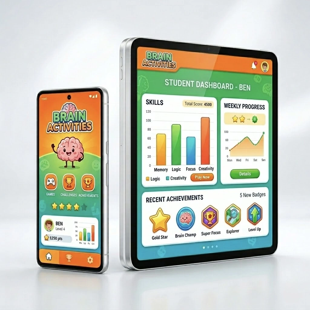 Brain Activities App Mockup